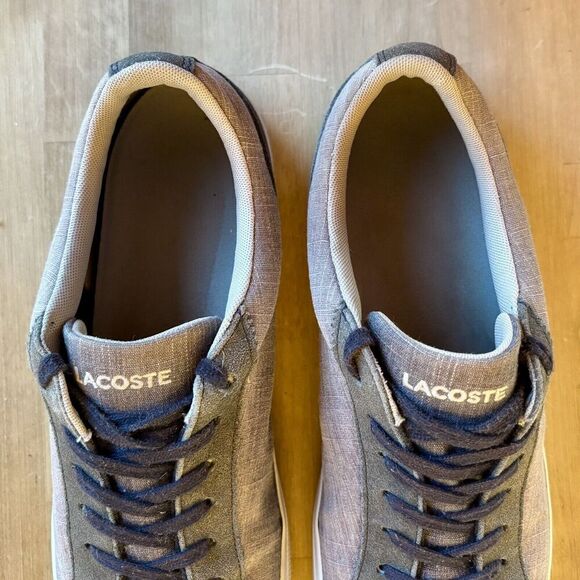 Lacoste Lerond 217 Sneakers Mens 13 Blue Gray Textile Classic Alligator Preppy - Picture 5 of 9